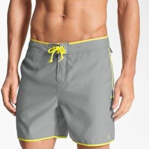 Penguin | Men's Gray and Yellow Swim Trunks 38